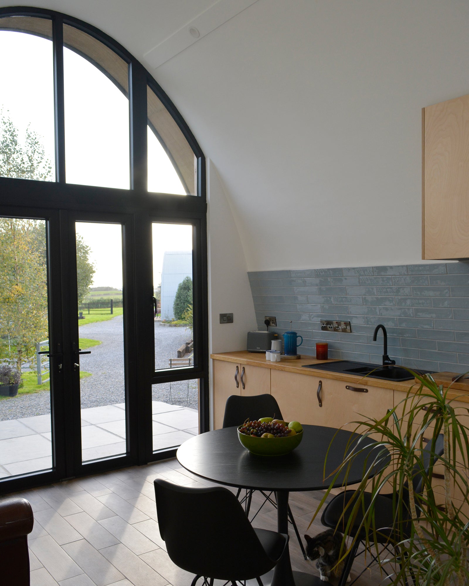 Aviator Lodge with spacious kitchen and dramatic glazing. A solution to starter home or step-down home in Ireland.
