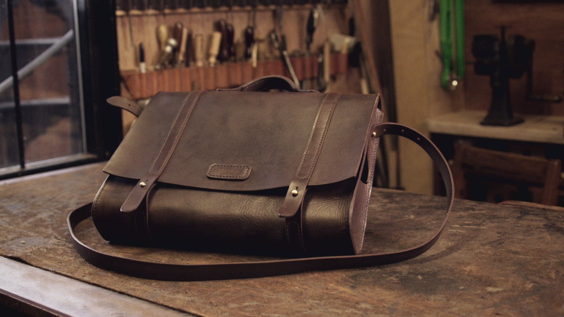Video advert by Mercedes Benz showing Garvan de Bruir handcrafting a leather bag commission at his Atelier in Kildare town, Ireland.